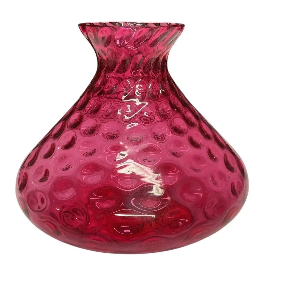Vintage Fenton Cranberry Coin Dot/Dimple 6